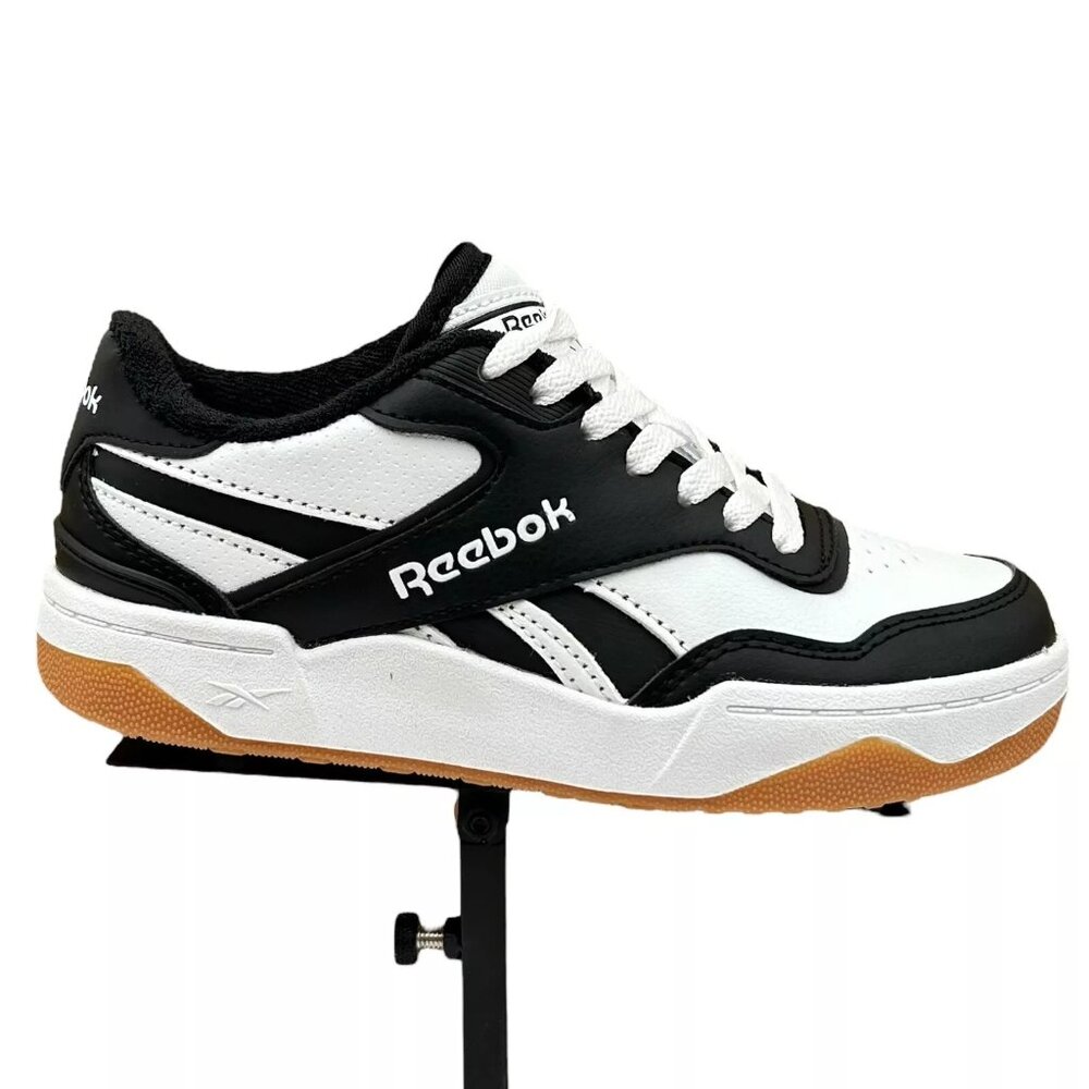 Reebok Court Drift Youth Boy's Casual Sneakers Size 1Y Black/White Lace up Shoes